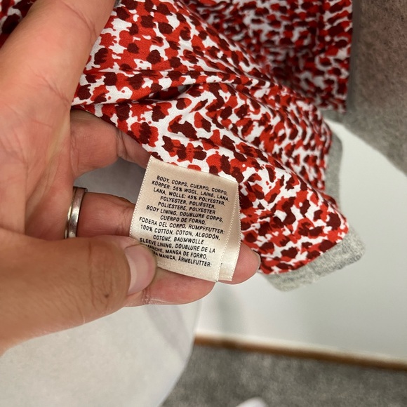 Anthropologie Elevenses Gray Pleated Collar Wool Career Office Blazer Sz US 4 - Picture 6 of 9